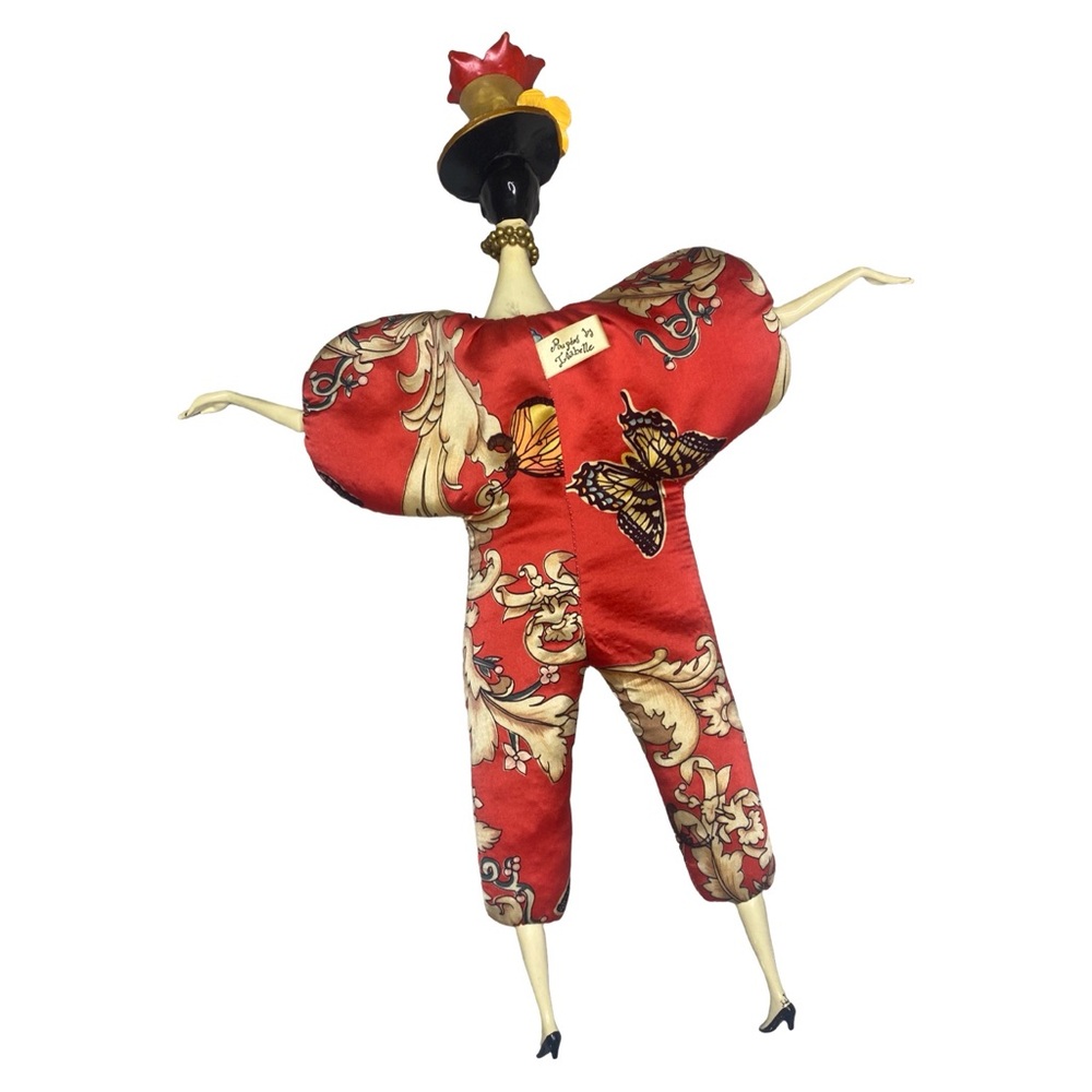 Vintage Poupee Millet Porcelain Fashion Doll by Isabelle Floral Butterfly 1999 - Picture 2 of 9